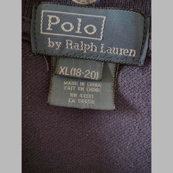 Polo Ralph Lauren Big Pony Long-sleeve Polo Shirt Navy Blue & Red Boys size XL - Picture 3 of 3